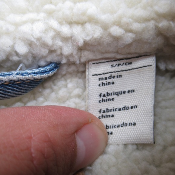 Levis Denim Jacket Womens Small Light Pockets Sherpa Fleece Hybrid Lined Trucker - Picture 6 of 13